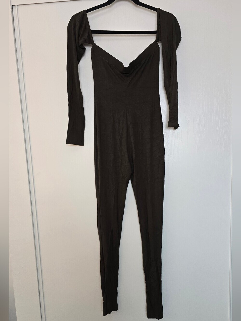 Fashion Nova - (NWT) Dark Green Off-Shoulder One-Piece Jumpsuit